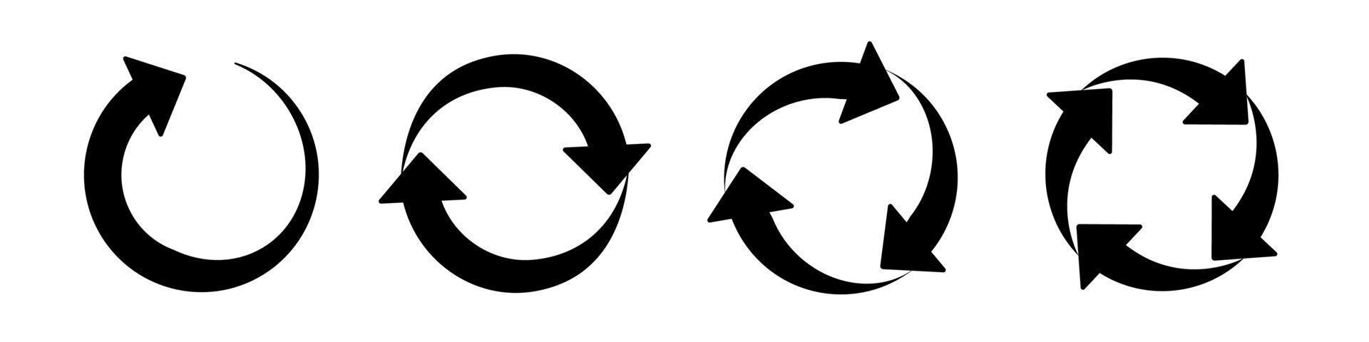 conjunto de ícones de vetor de seta circular