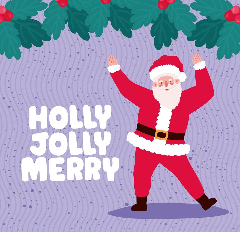 ilustração holly jolly merry vetor