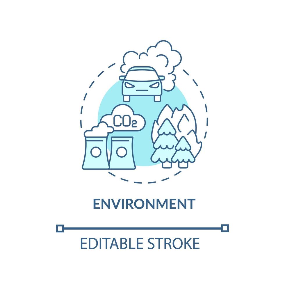 ícone do conceito de ambiente. adhd causa ilustração de linha fina de ideia abstrata. interação gene-ambiente. TDAH no fator de risco na infância. desenho de cor de contorno isolado vetor. curso editável vetor