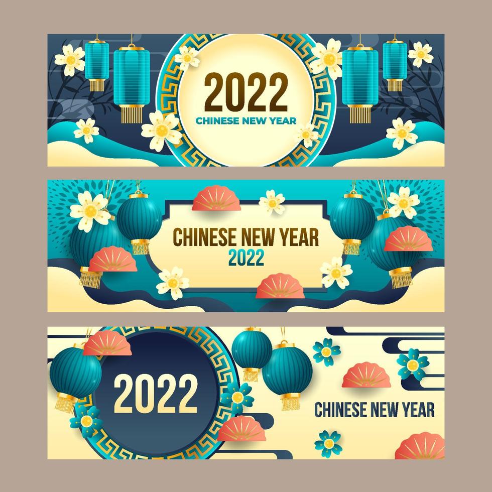 coleção de banners do ano novo chinês vetor