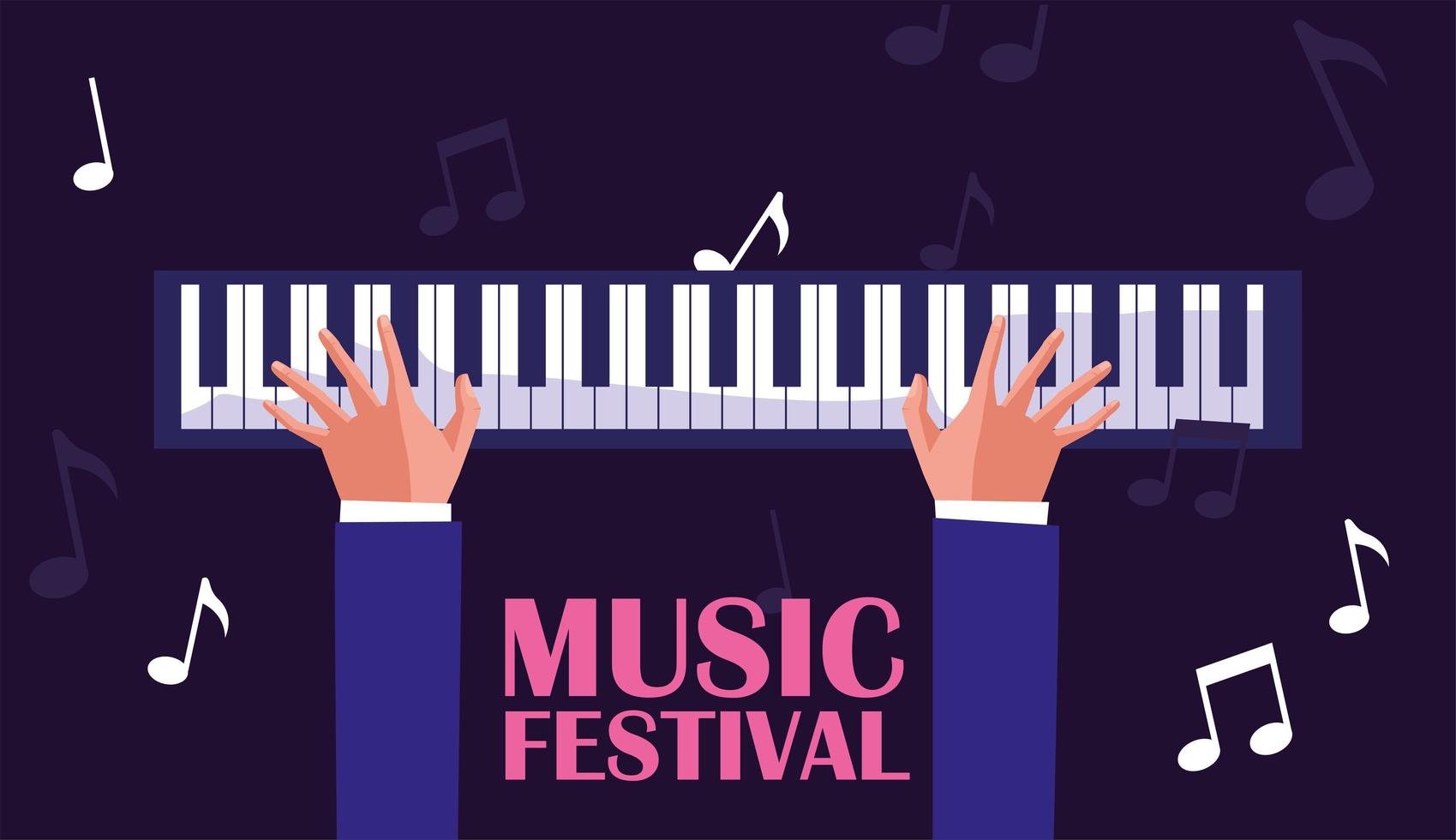instrumento de piano de desenho vetorial de festival de música vetor