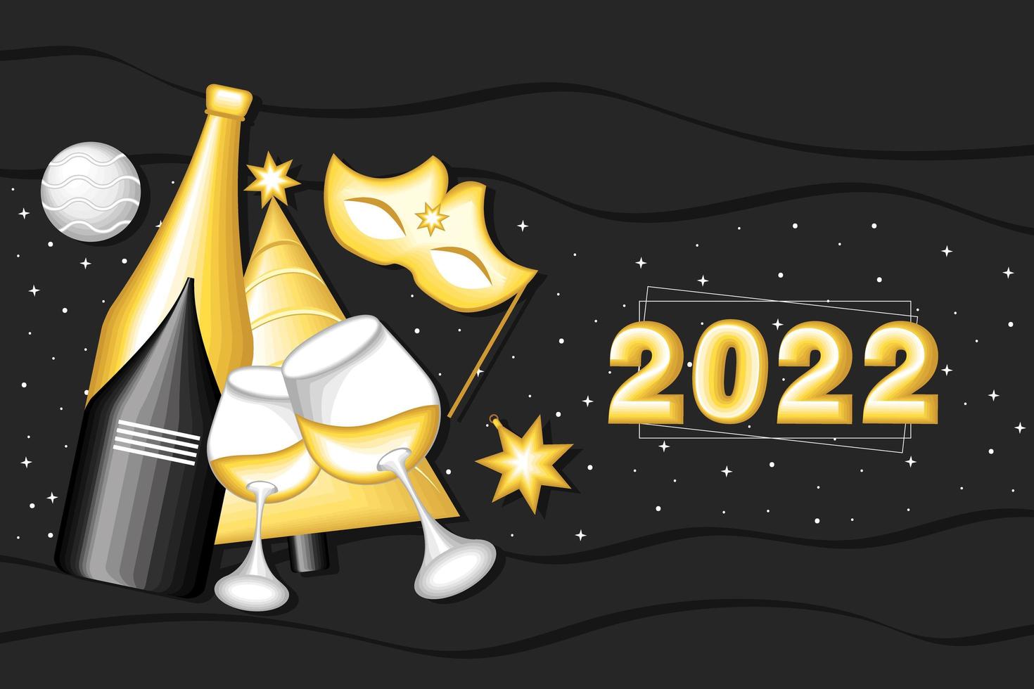 banner de ano novo 2022 vetor