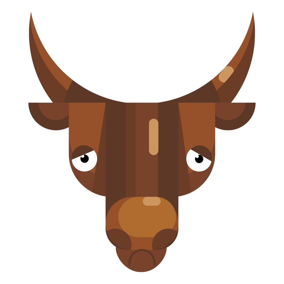 emoji de rosto de touro triste, sinal isolado de ícone de vaca deprimida ou pensativa vetor