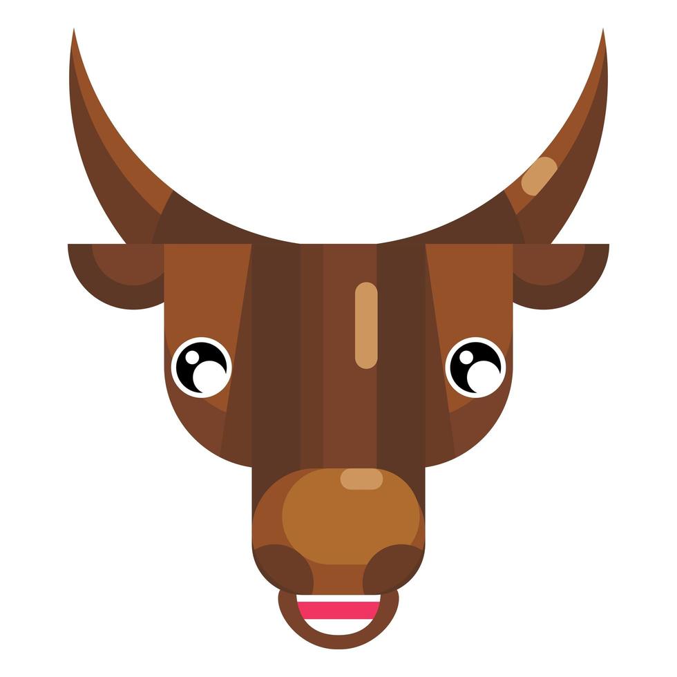 emoji de rosto de touro chocado, sinal de emoção isolado de ícone de vaca surpreso vetor