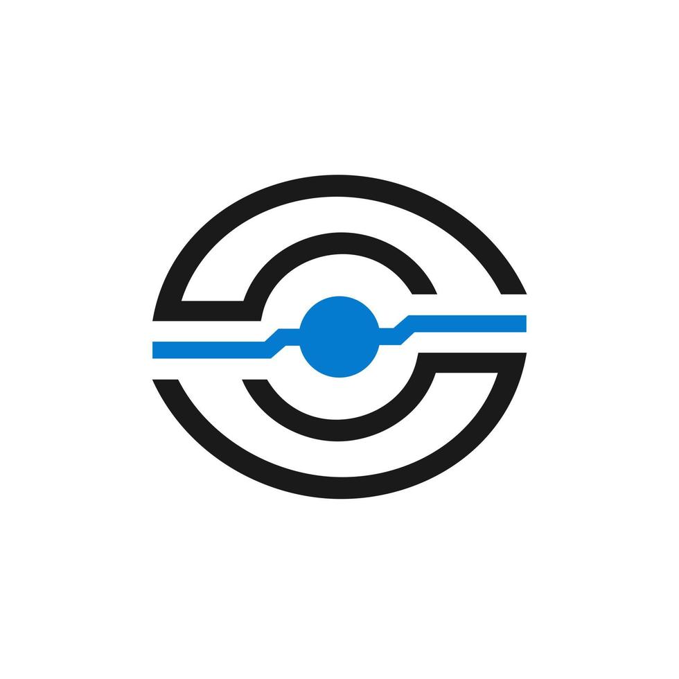 design de logotipo monoline da visão dos olhos vetor