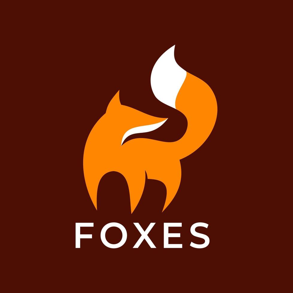 inspiração de design de logotipo de raposa simples plana elegante luxo vetor