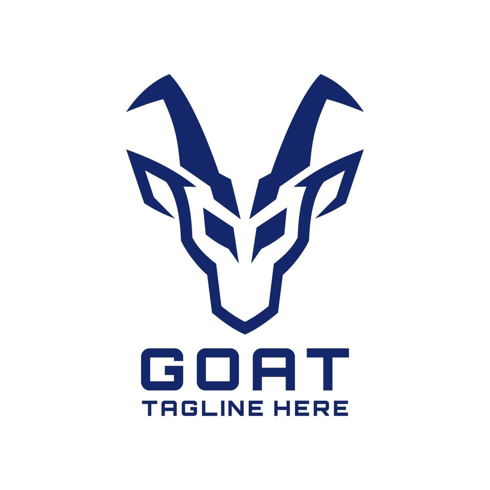 Design de logotipo de cabeça de cabra futurista e moderno vetor