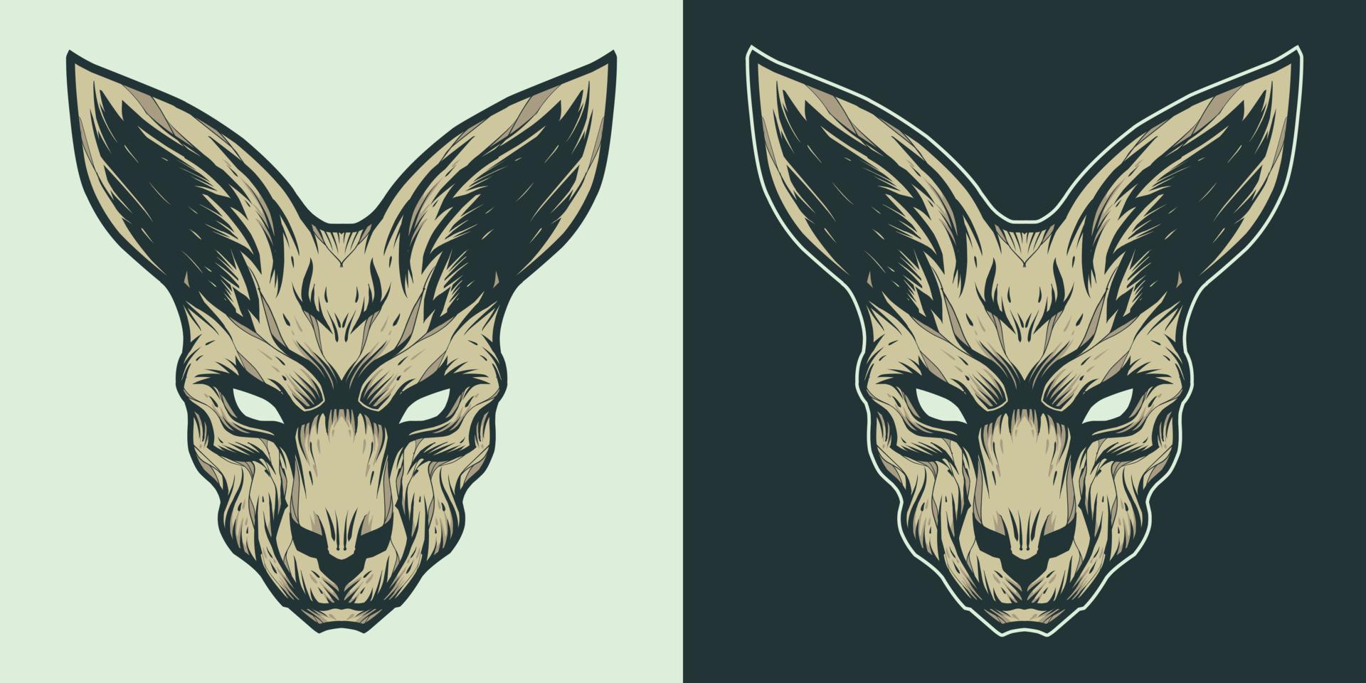 ilustração do logotipo do mascote da cabeça de canguru vetor