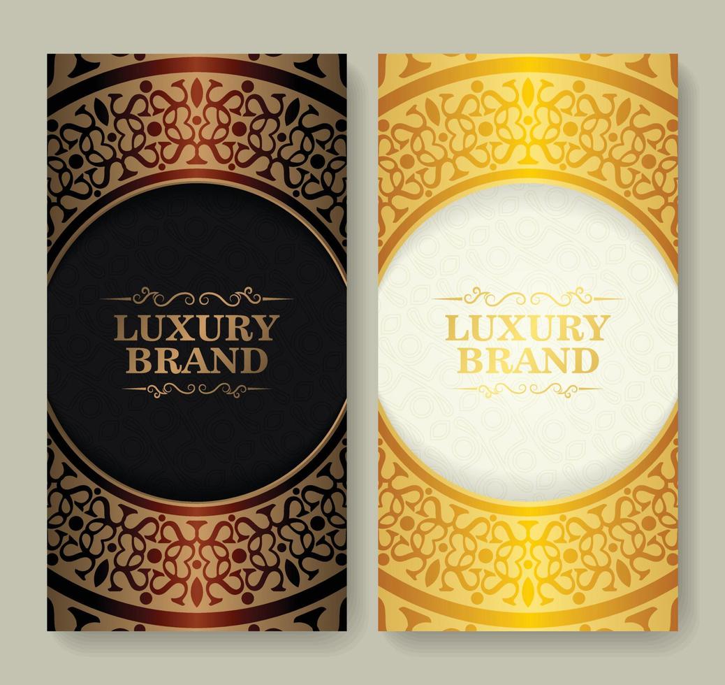 cartão de design de borda de círculo de ornamento de luxo vetor