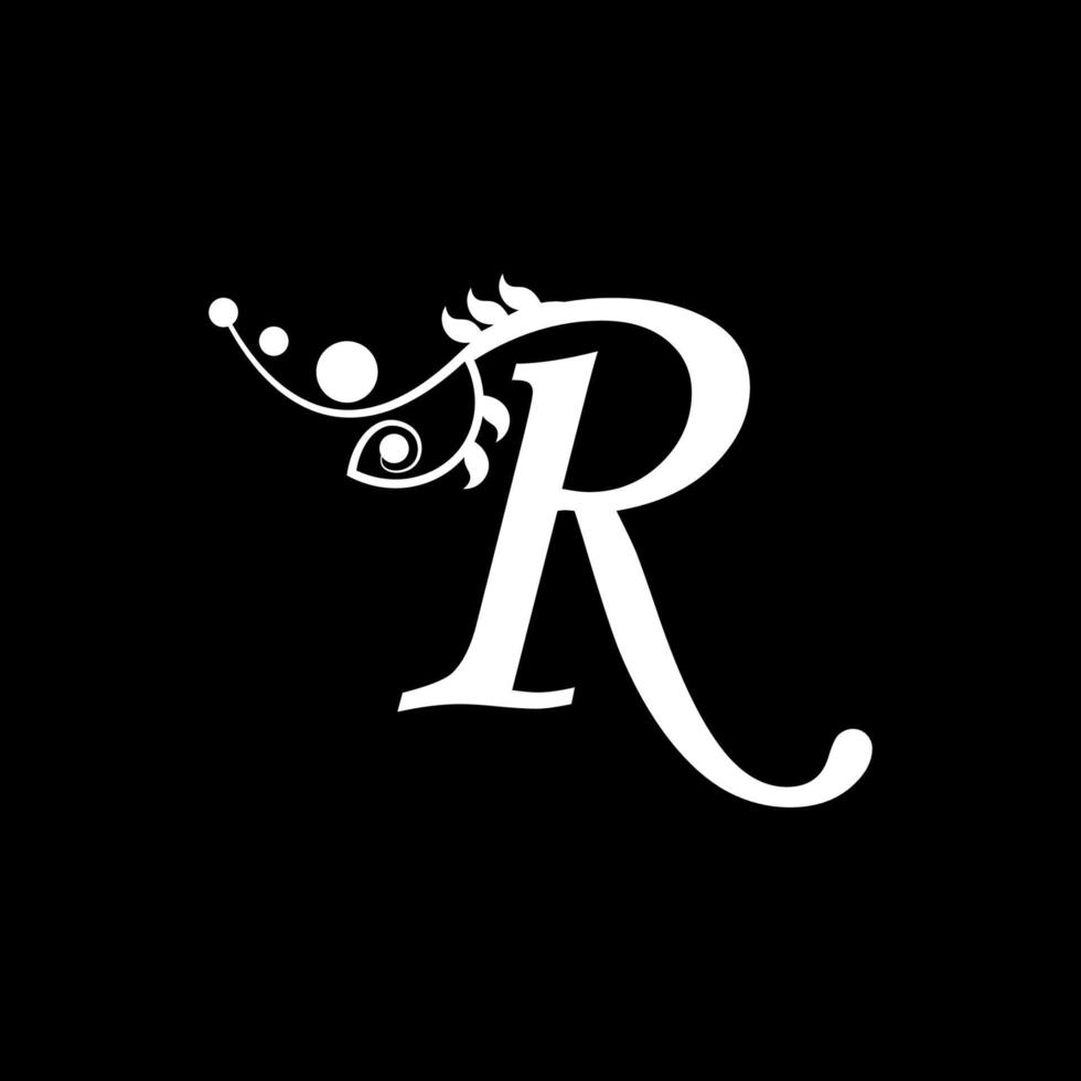 letra inicial do vetor r florish design do logotipo da tipografia