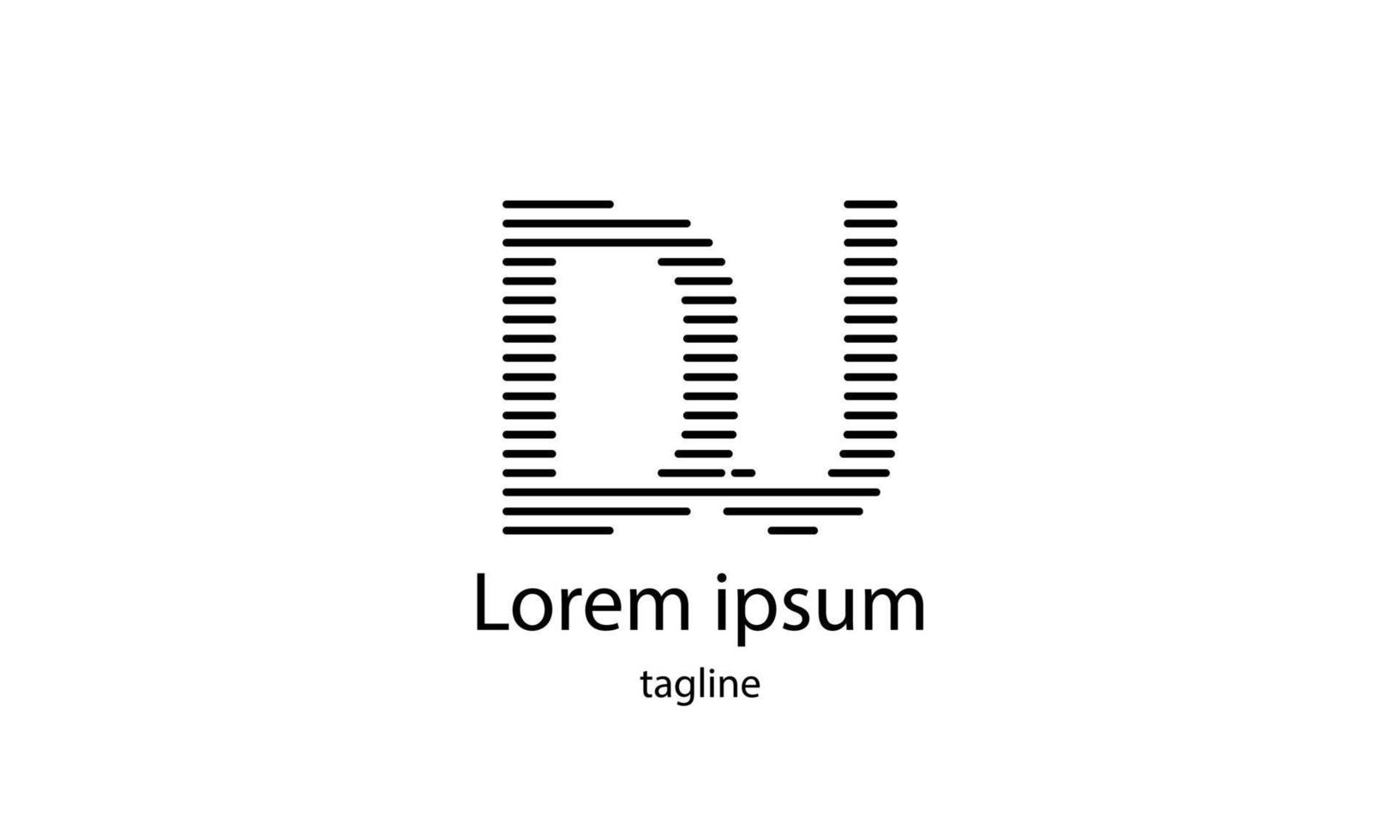 letra de vetor inicial dj design de logotipo simples de tifografia