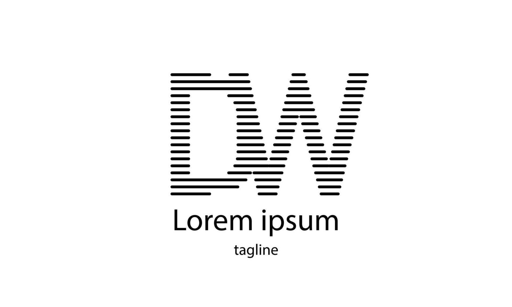 letra inicial do vetor dw design de logotipo de tifografia simples