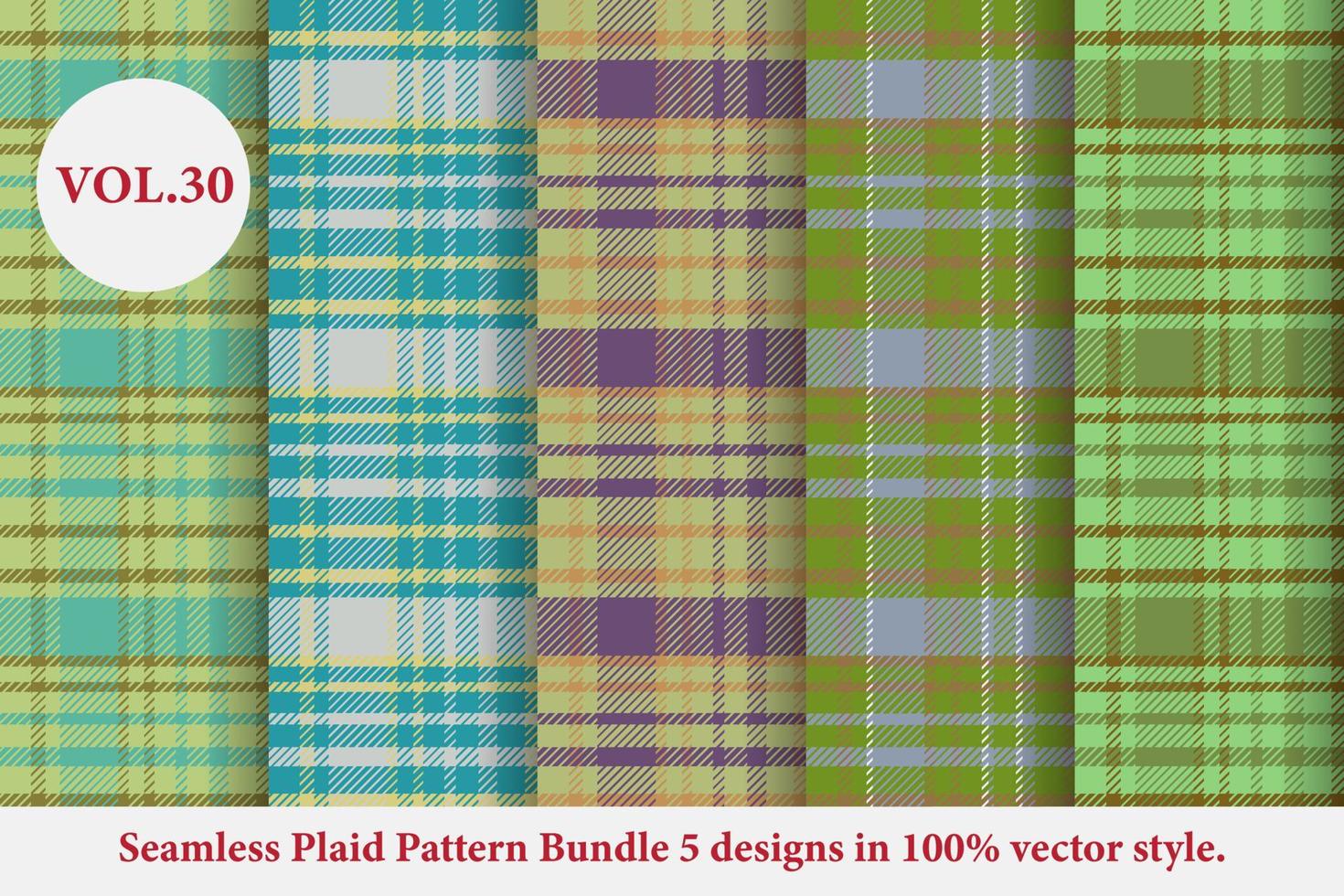 padrão xadrez pacote 5 designs vetor de búfalo, papel de parede de fundo de tecido tartan, coleção de padrões monocromáticos