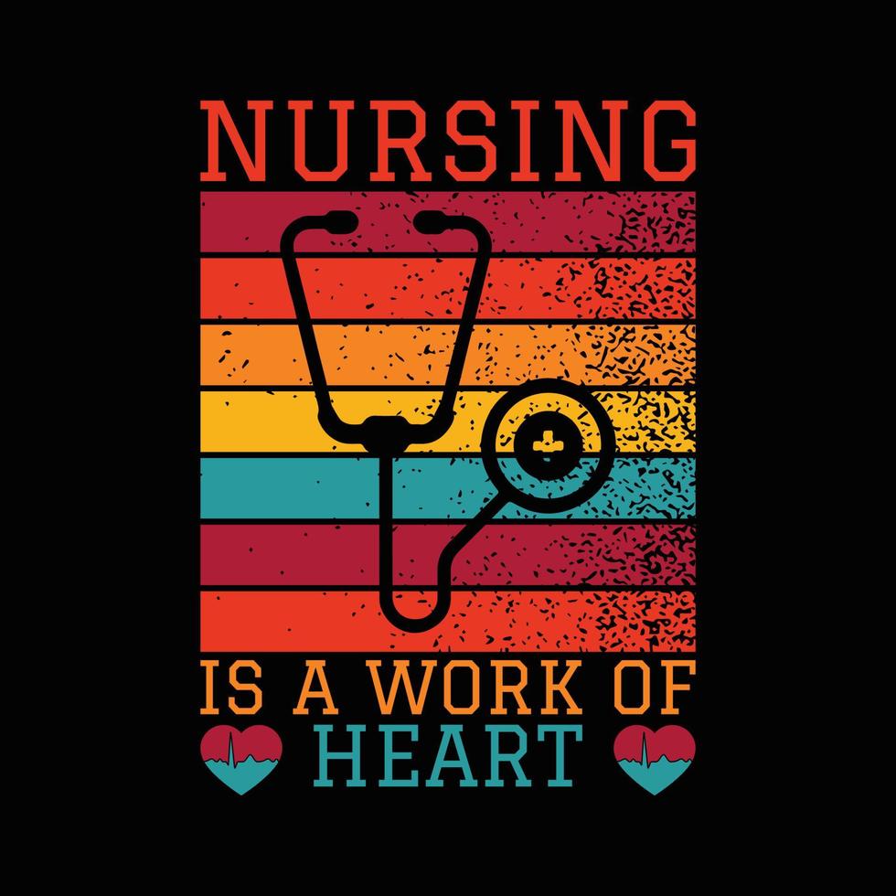 desenho de camiseta de enfermeira vetor