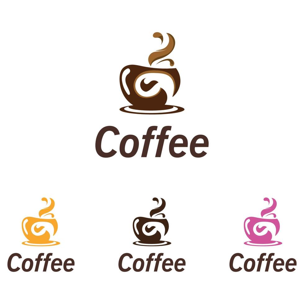 imagem do logotipo da bebida do copo de café e ilustração vetorial de design criativo vetor