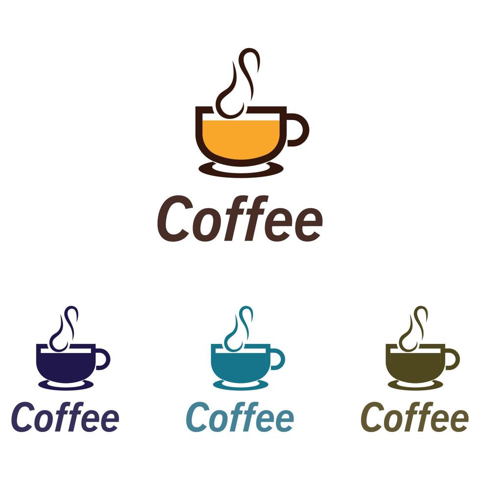 imagem do logotipo da bebida do copo de café e ilustração vetorial de design criativo vetor