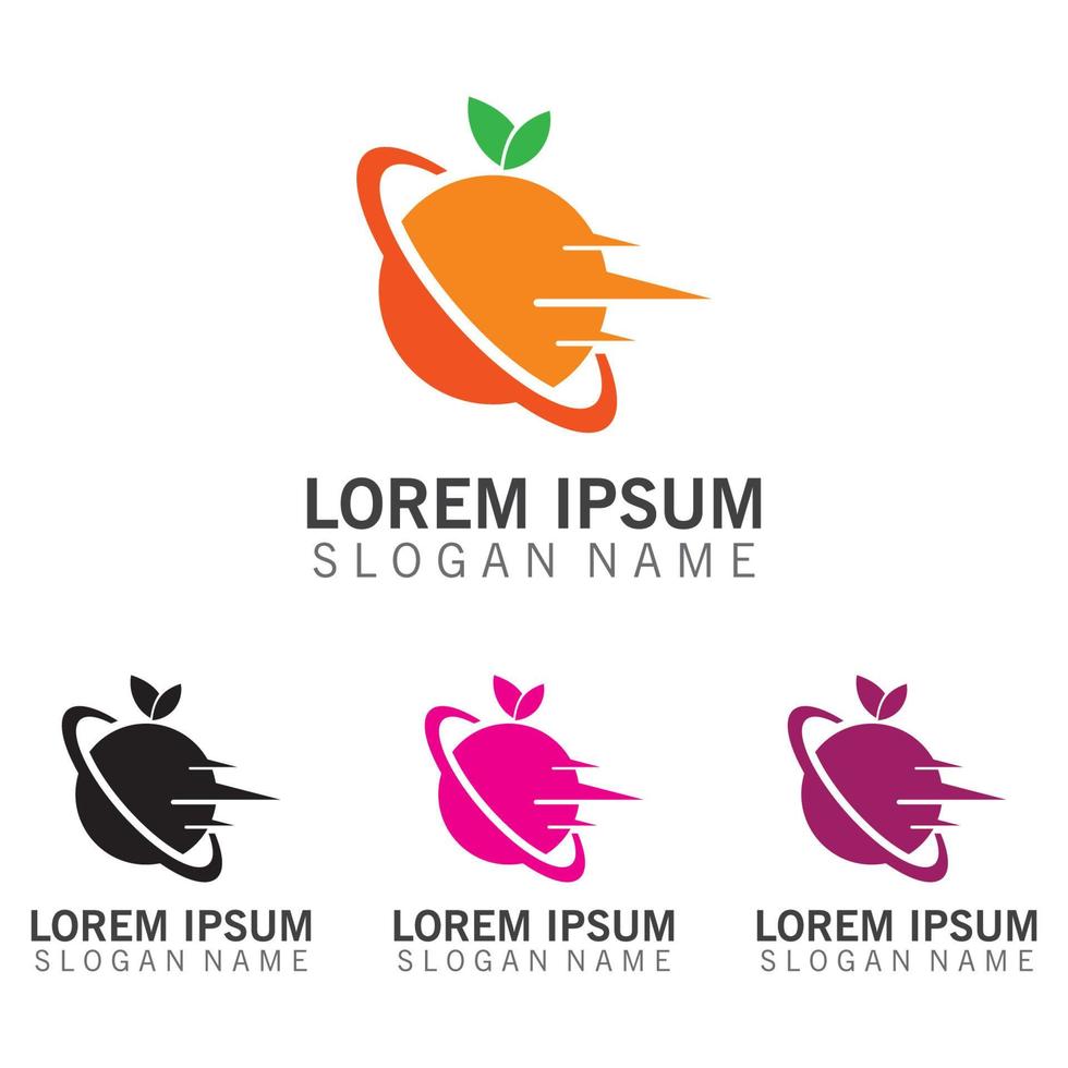 vetor de conceito de design de logotipo de fruta laranja, modelo de logotipo laranja