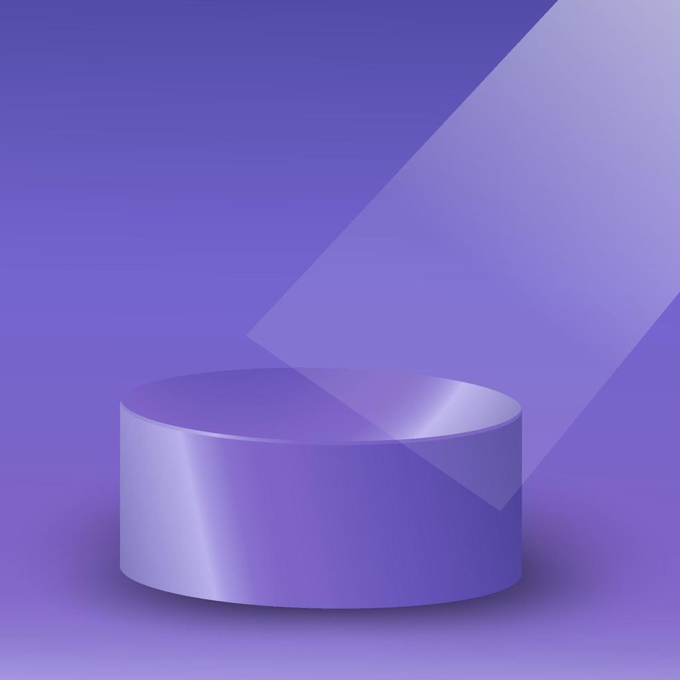 Pódio 3D com fundo roxo para design e modelos de mídia social vetor