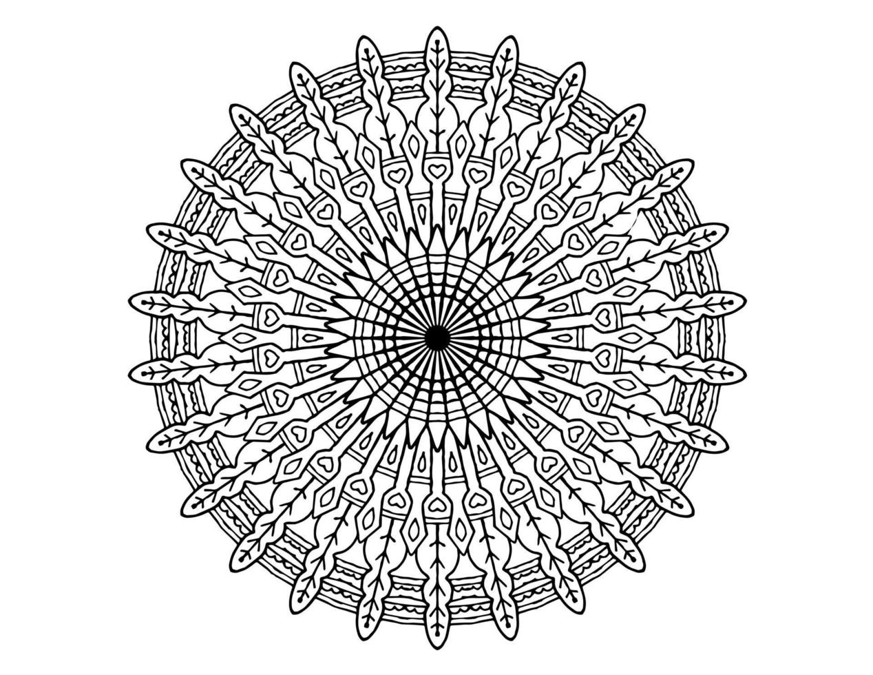 mandala arte design preto e branco, real, vintage vetor