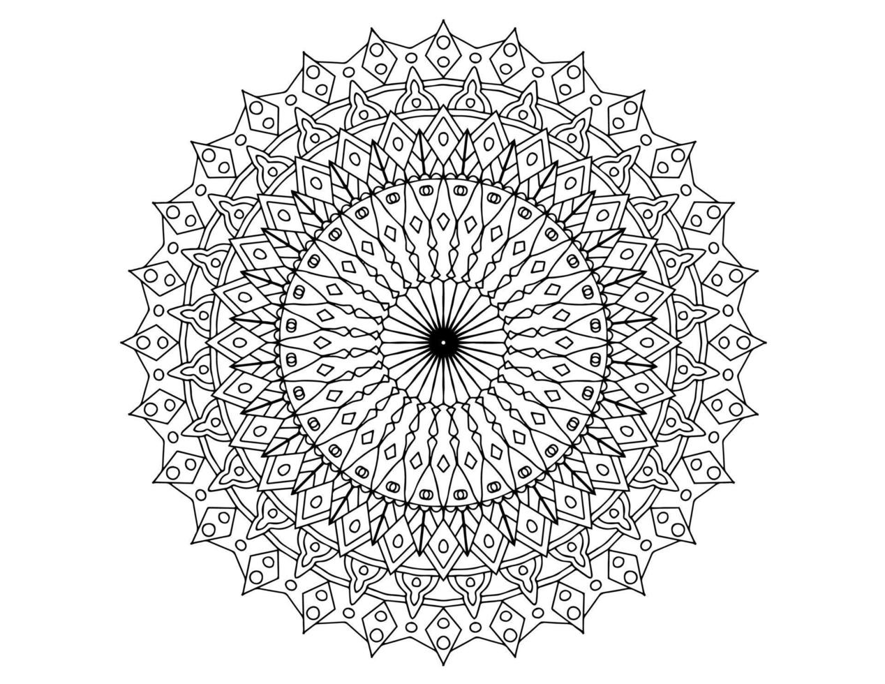 mandala arte design preto e branco, real, vintage vetor