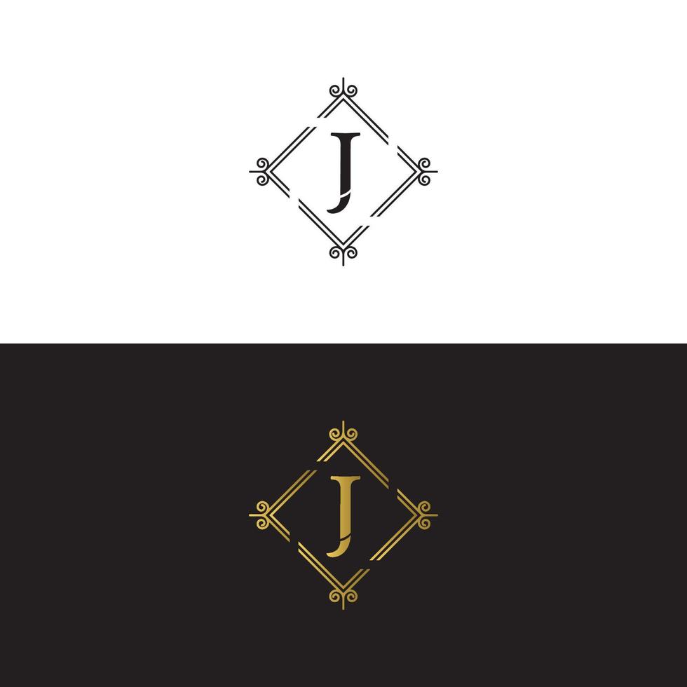 modelo de vetor de design de logotipo de marca de luxo j