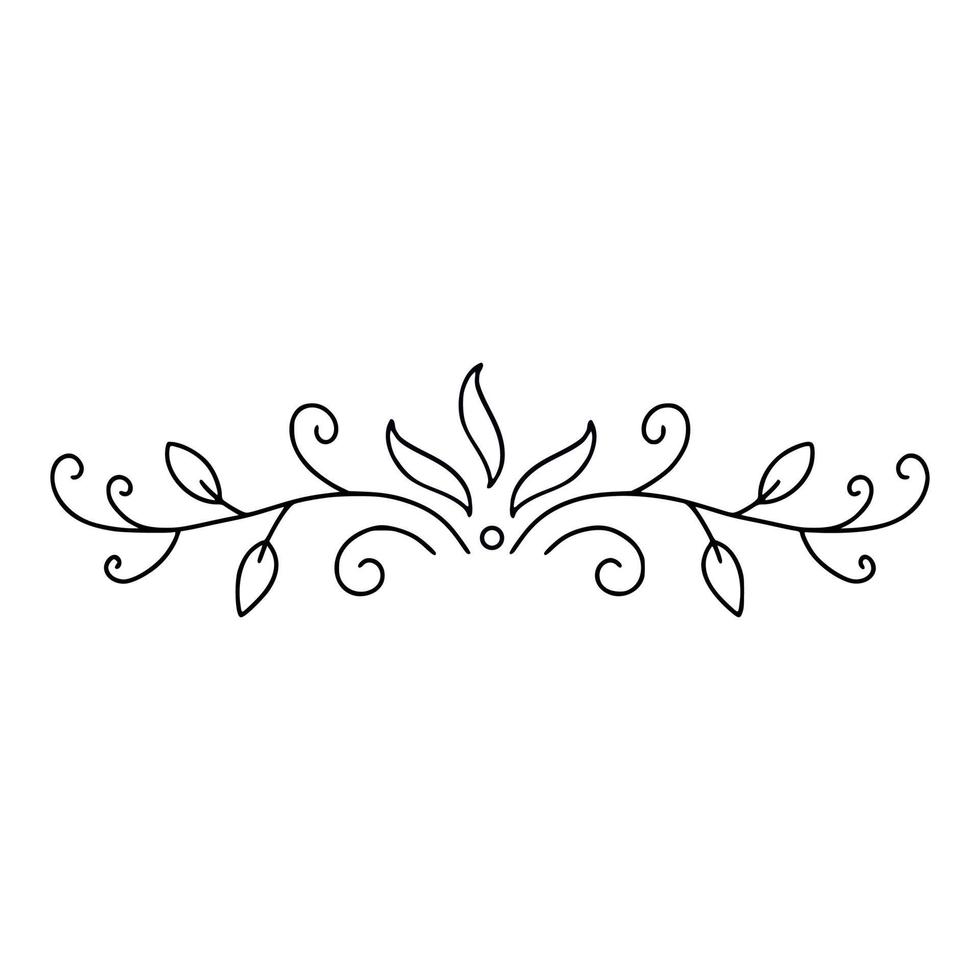 ornamento para design de cartão de casamento. elemento caligráfico do doodle. padrão, ondulação, elemento de design. moldura para texto. vetor