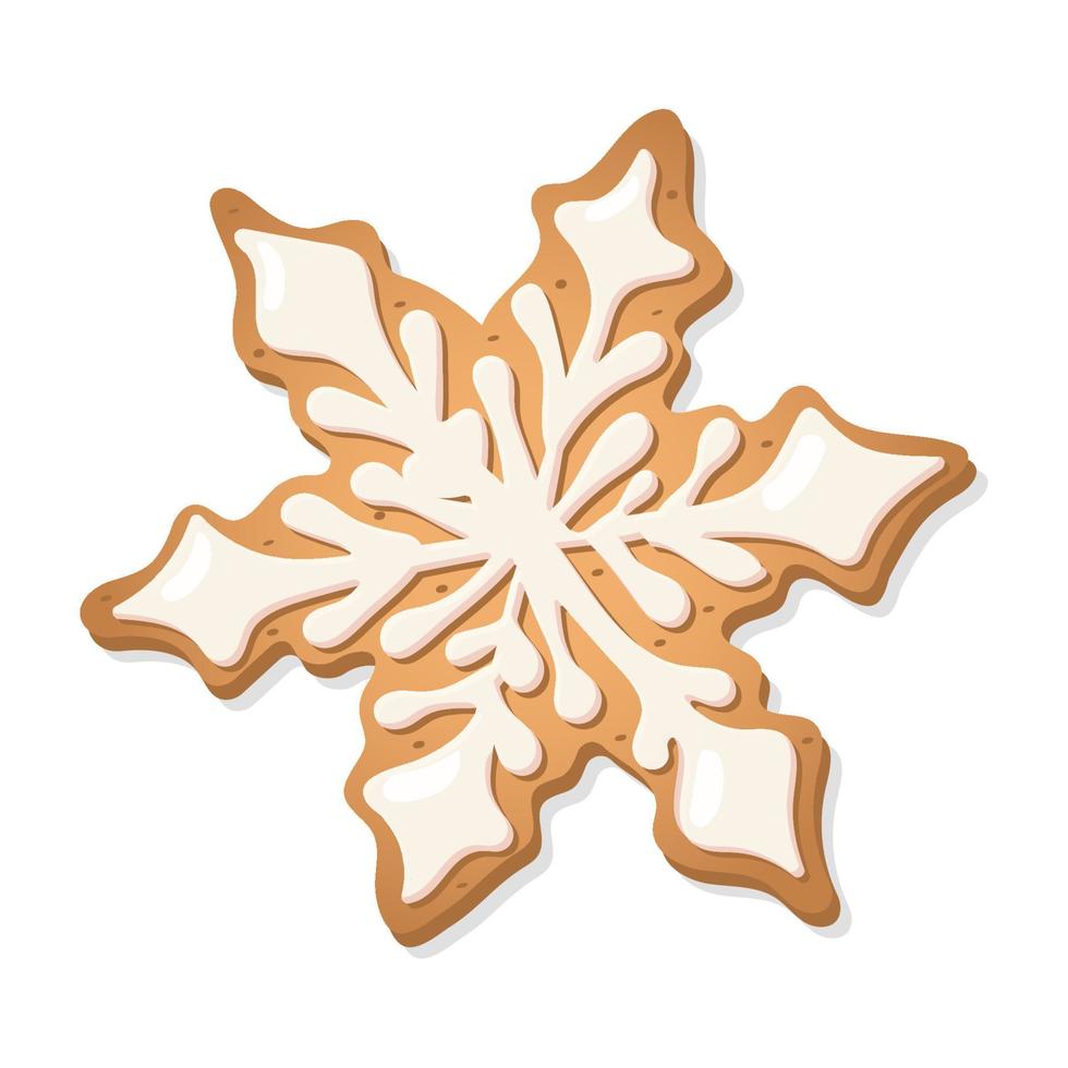 pão de mel para o Natal na forma de um floco de neve. ilustração vetorial vetor