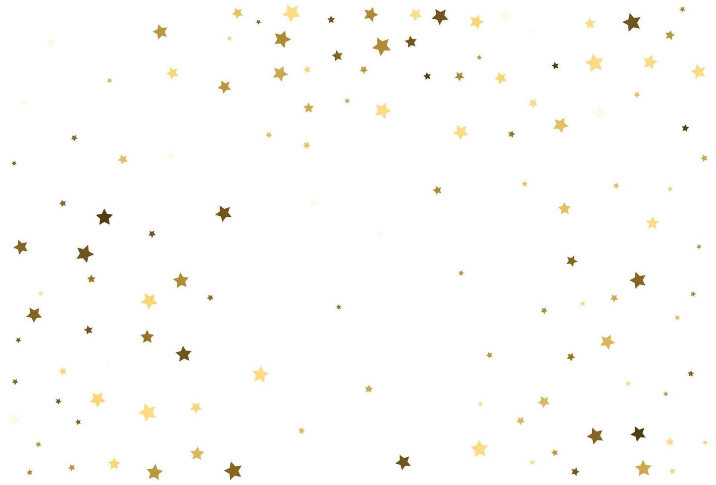 papel digital de Natal com estrelas douradas. confetes de celebração de estrelas douradas. vetor