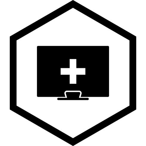 Design de ícone de ajuda médica on-line vetor
