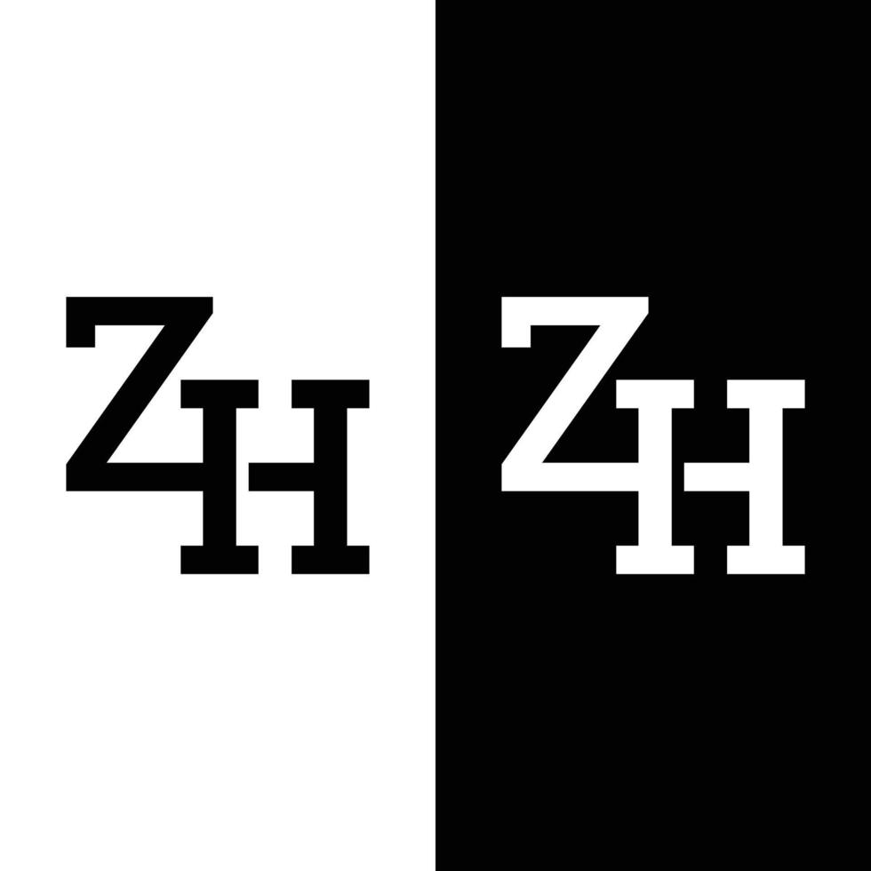 modelo de design de logotipo inicial de monograma de carta zh zh hz. adequado para esportes em geral, fitness, construção, finanças, empresa, negócios, loja, vestuário, loja, em, simples, estilo, estilo, logo, design. vetor