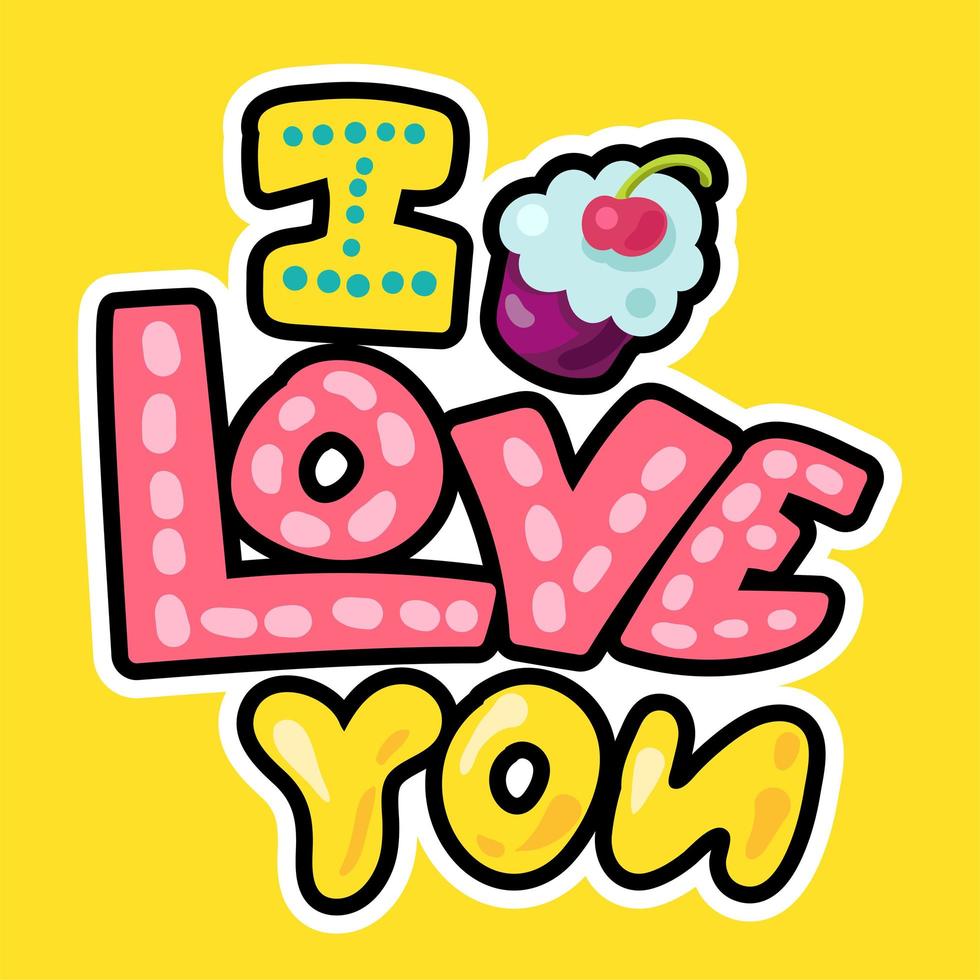 patch de amor romântico de vetor em estilo doodle