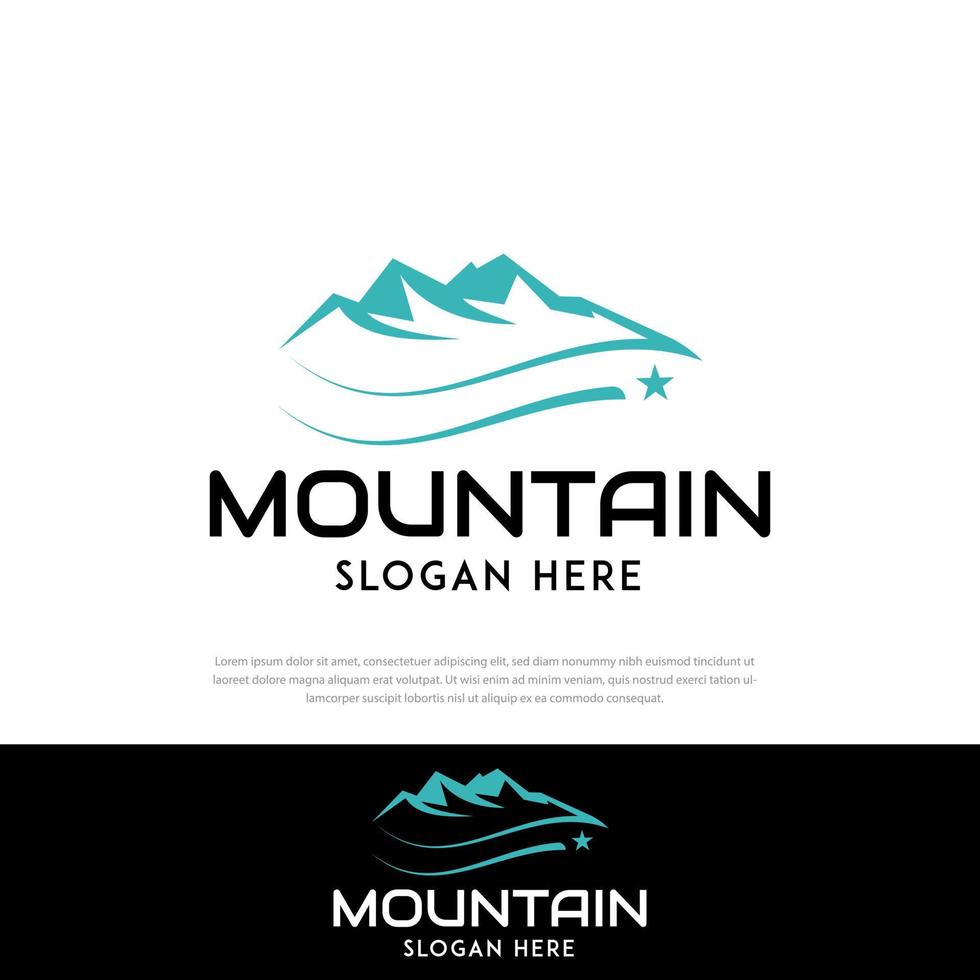 logo mountain star line ilustração, ícone, símbolo, modelo, ilustração, reforço vetor
