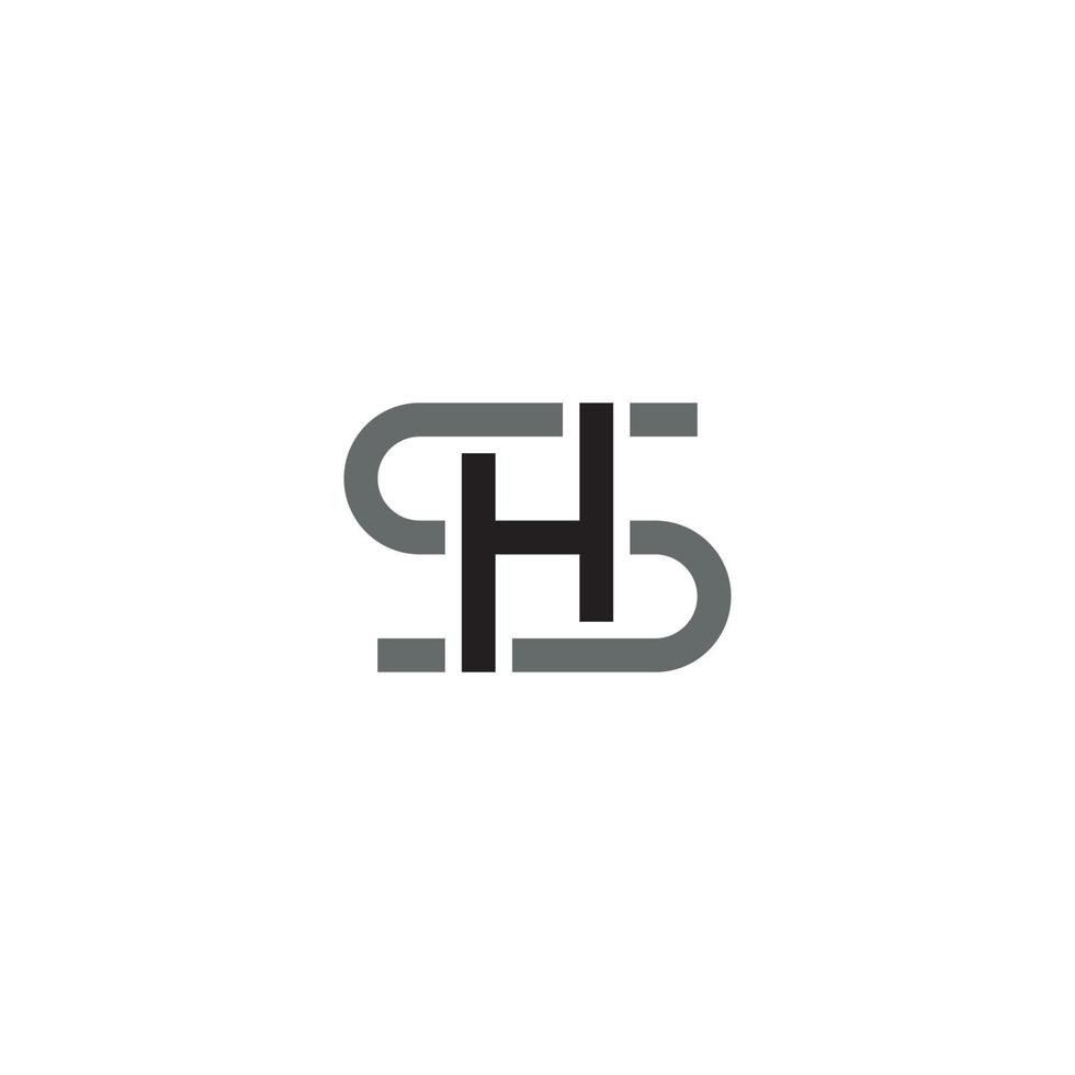 logotipo ou ícone da letra sh ou hs vetor