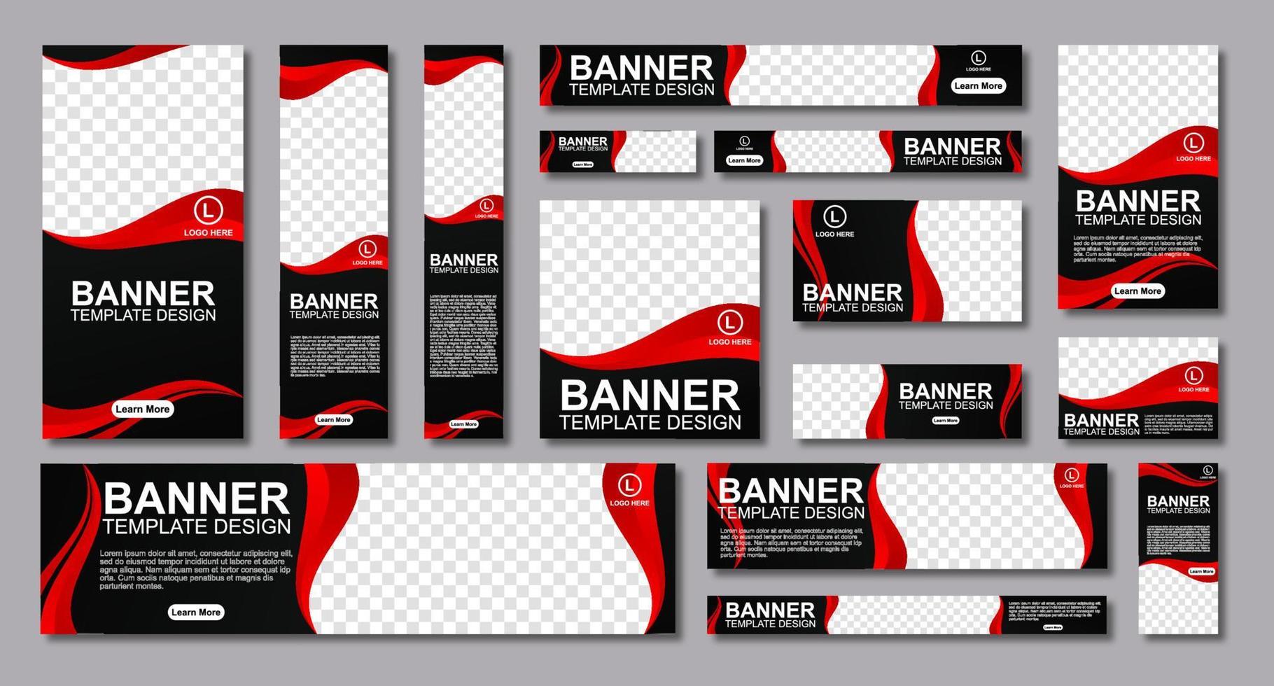 conjunto de design de modelo de banners web modernos com um lugar para fotos. usuário de conceito moderno e minimalista para página da web, banner, plano de fundo. ilustração vetorial vetor