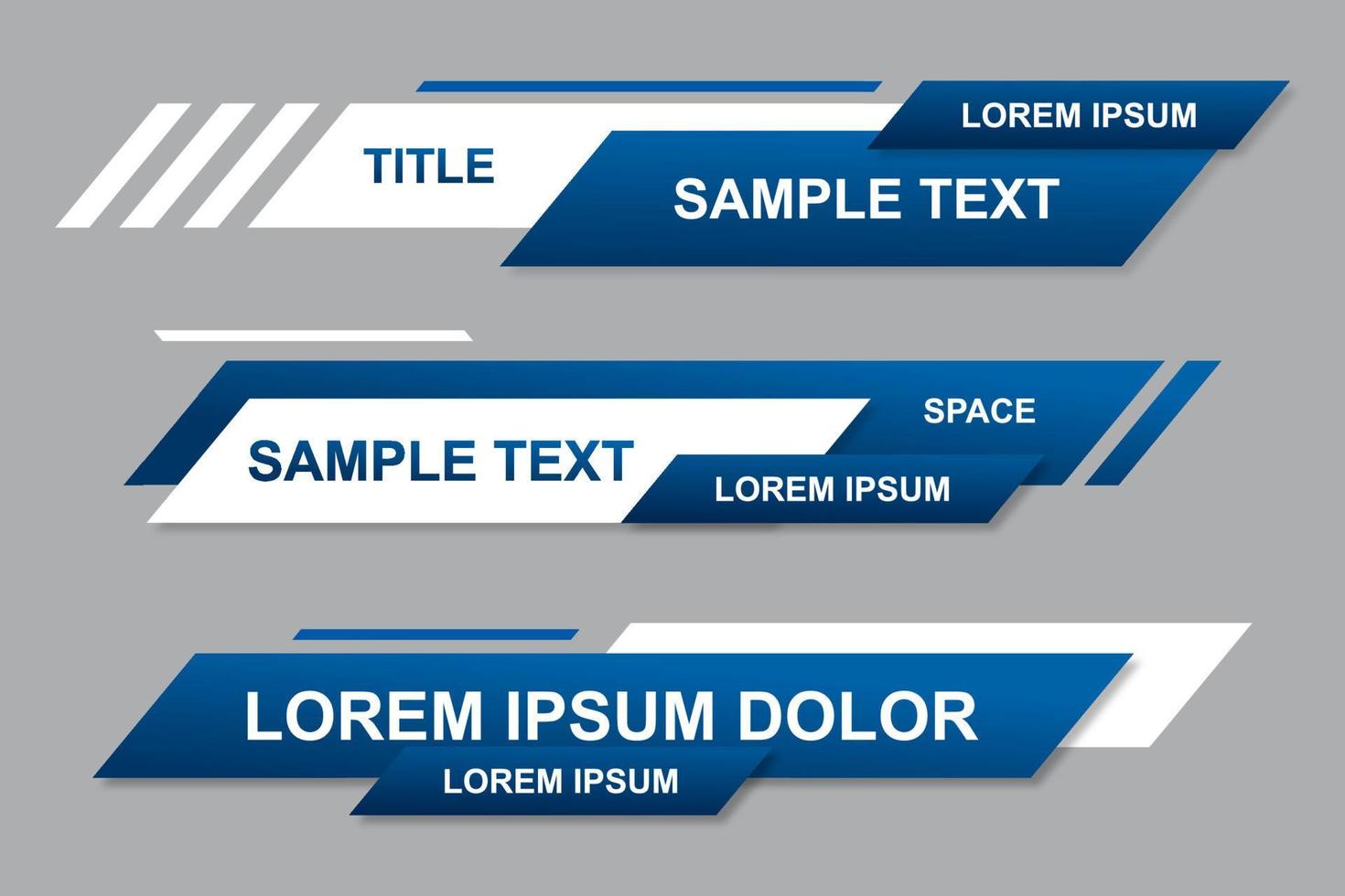 conjunto gráfico de faixa de terços inferiores de notícias de transmissão para televisão. design moderno e elegante do modelo do terceiro banner inferior. título do título do vídeo do vetor. ilustrador vetorial vetor