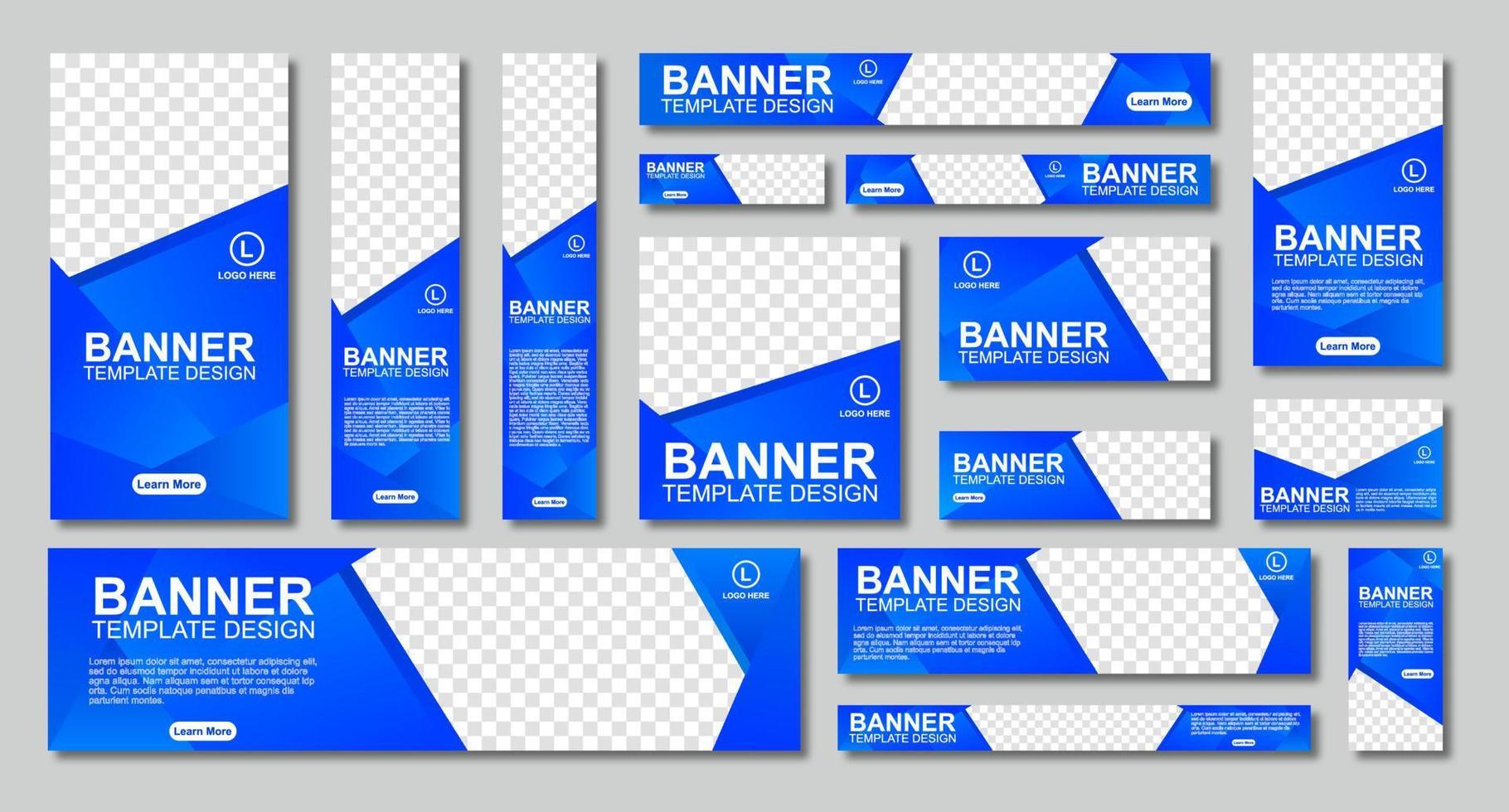 conjunto de design de modelo de banners web modernos com um lugar para fotos. usuário de conceito moderno e minimalista para página da web, banner, plano de fundo. ilustração vetorial vetor