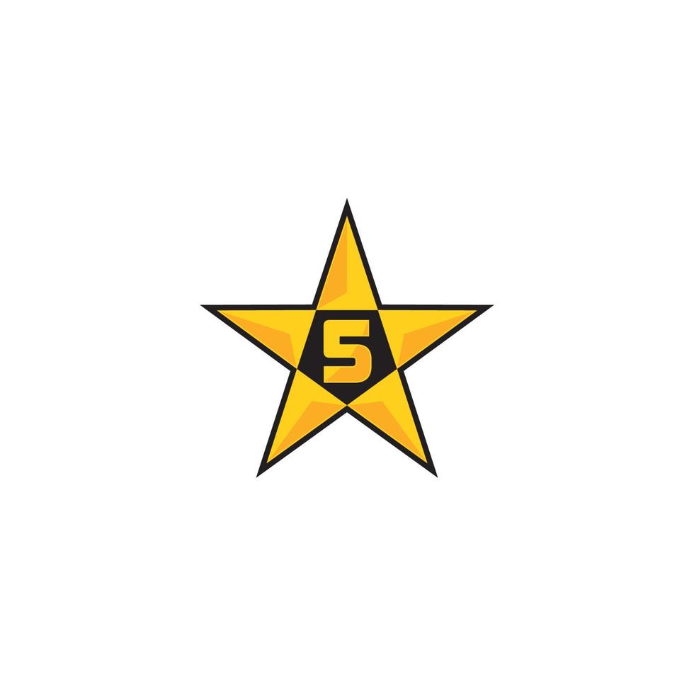 Logotipo de 5 estrelas ou design de ícone vetor