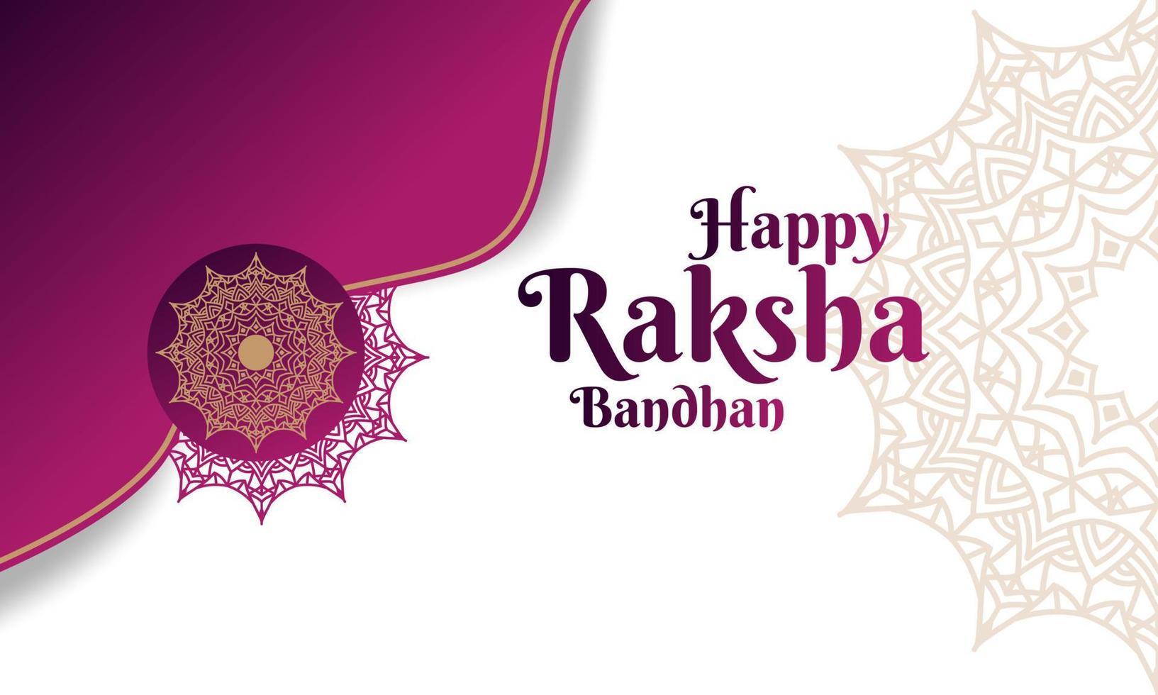 vetor de mandala violeta de raksha bandhan feliz