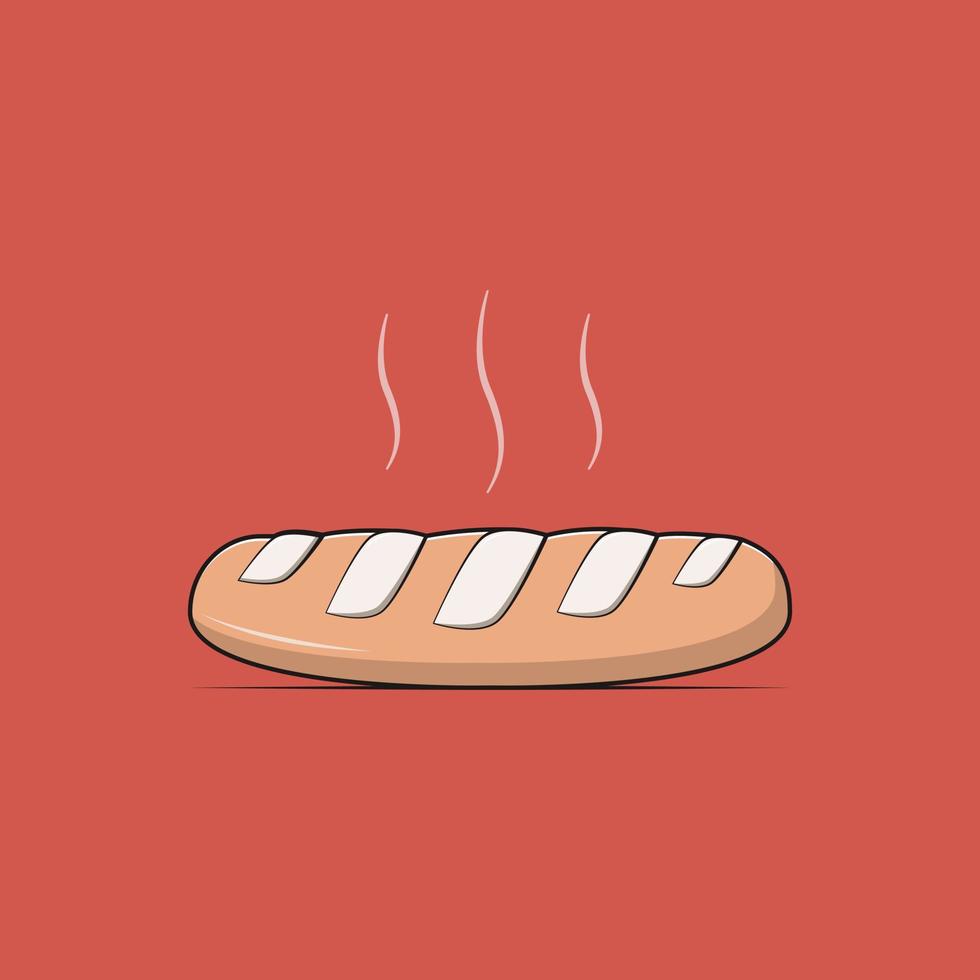 ilustração de ícone de estilo de desenho animado de pão fatiado vetor