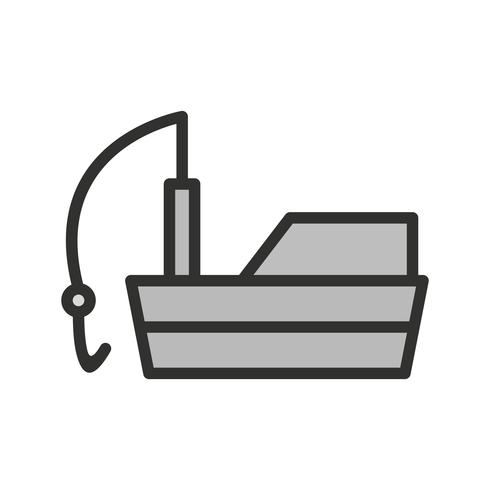 Design de ícone de barco de pesca vetor