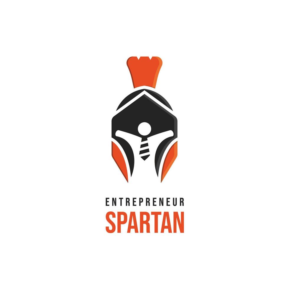 símbolo do cavaleiro espartano e ícone do empresário em espaço negativo vetor