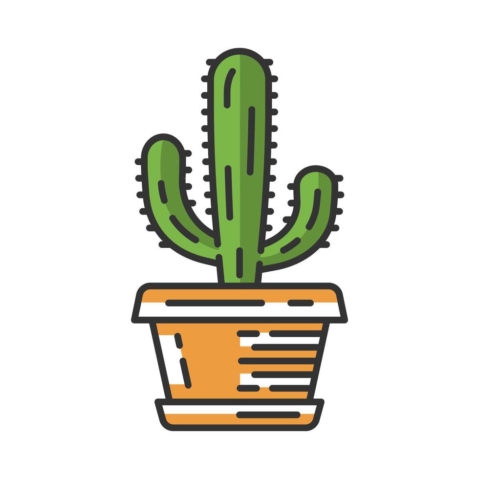cacto gigante mexicano em ícone de cor de maconha. cardon. cacto elefante. casa e planta de jardim. ilustração vetorial isolada vetor