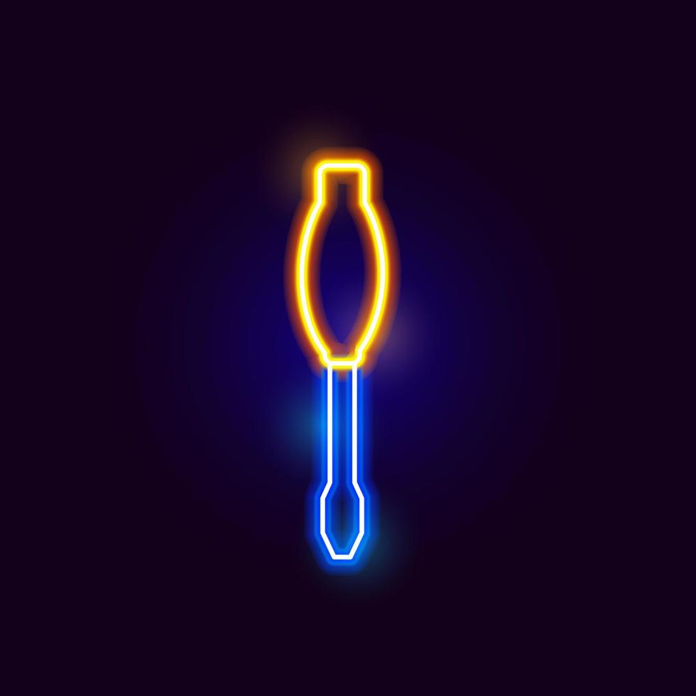 ícone de chave de fenda neon vetor
