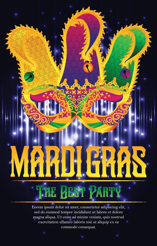 conceito de cartaz da festa mardi gras vetor