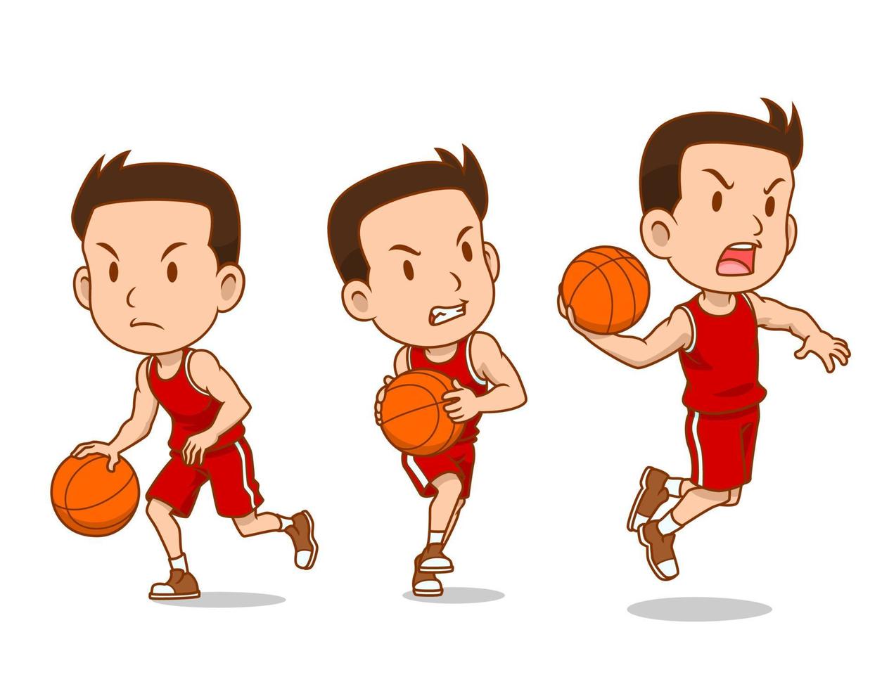 personagem de desenho animado do jogador de basquete. vetor
