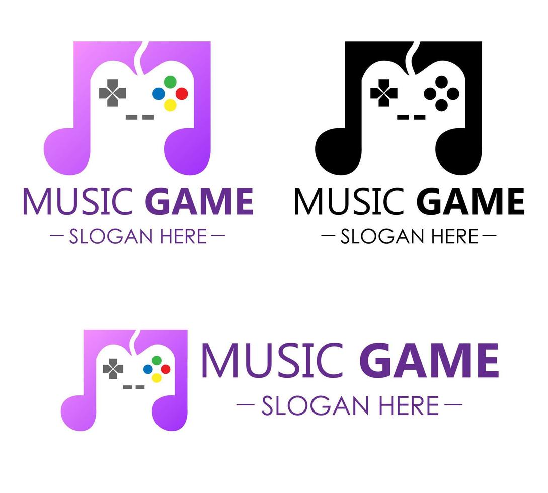 ilustração vetorial design do logotipo do jogo de música vetor