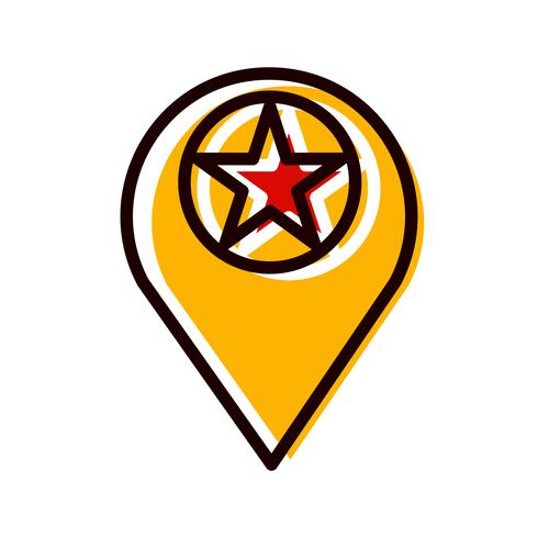 design de ícone de localização com estrela vetor
