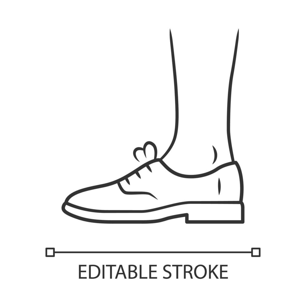 ícone linear de brogues. sapatos oxford de couro para mulheres e homens. calçado elegante formal elegante. moda de escritório. curso editável. ilustração de linha fina. símbolo de contorno. desenho de contorno isolado de vetor