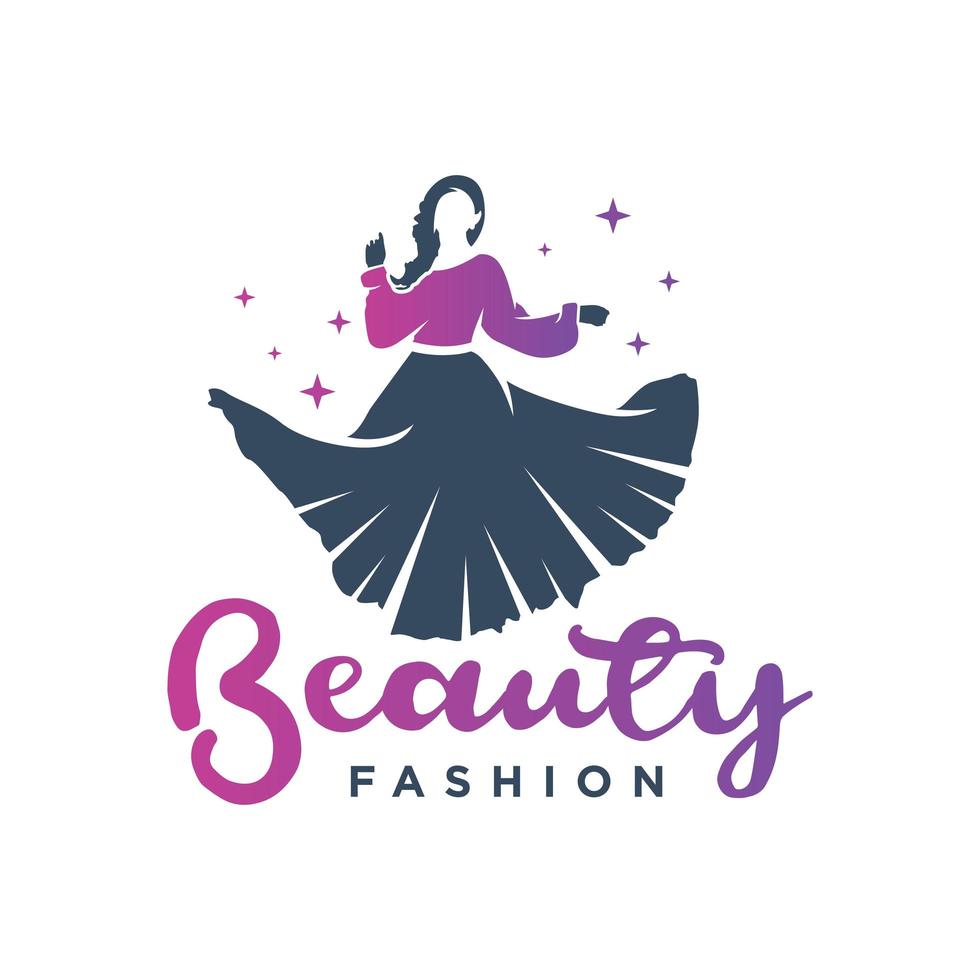 design de logotipo de roupas femininas vetor