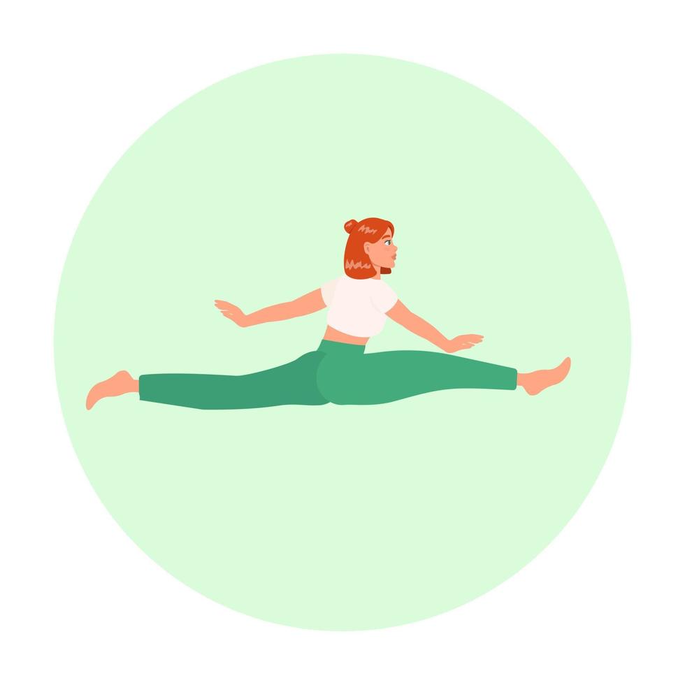 conjunto de silhuetas vetor de mulher fazendo exercícios de ioga. ícones coloridos de uma garota em muitas poses de ioga diferentes, isoladas no fundo rosa. complexo de ioga. treino de fitness.